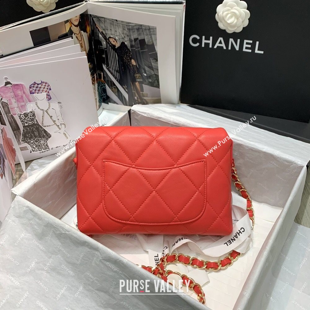 Chanel Quilted Lambskin Small Flap Bag AS2399 Coral Pink 2020 (JY-20121523)