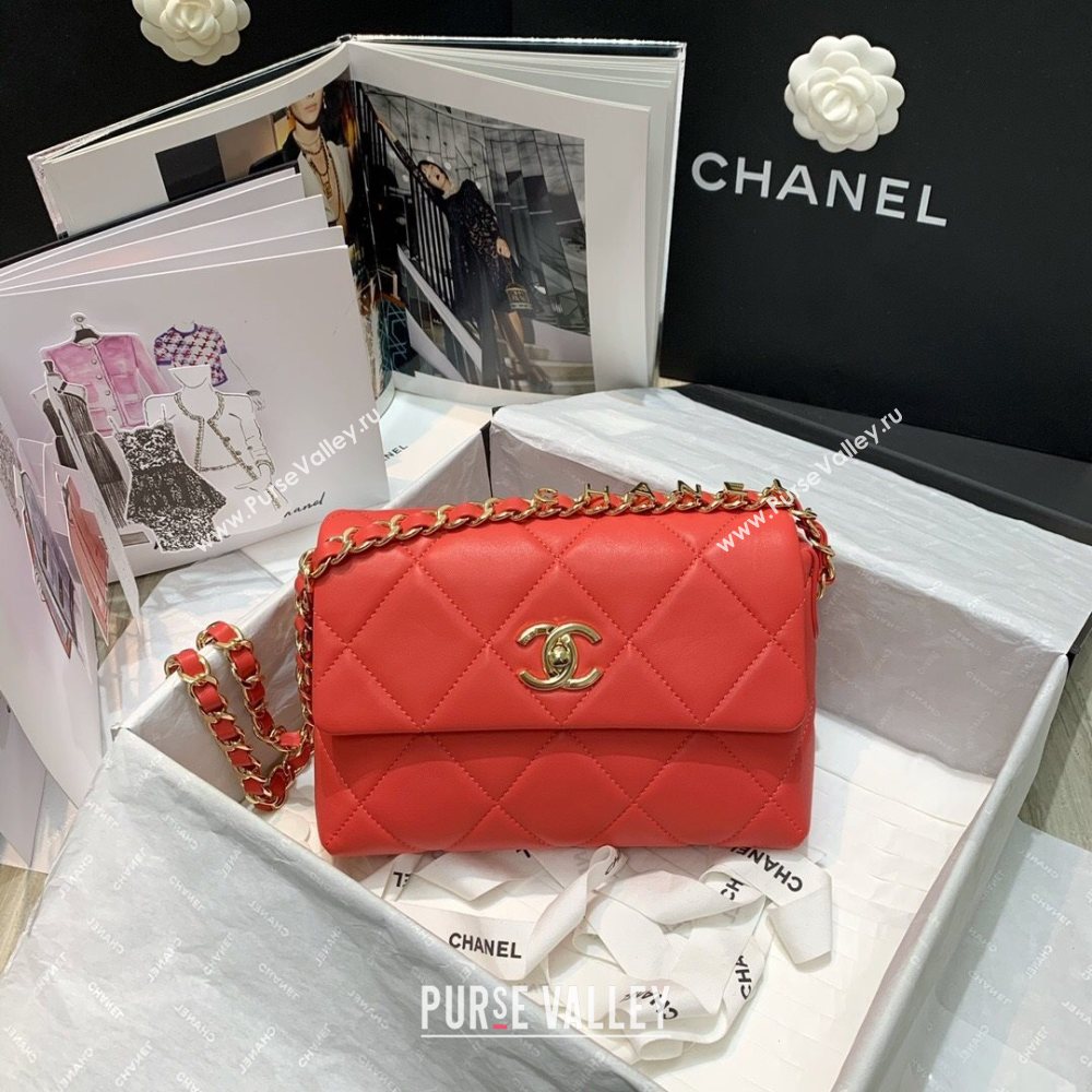 Chanel Quilted Lambskin Small Flap Bag AS2399 Coral Pink 2020 (JY-20121523)