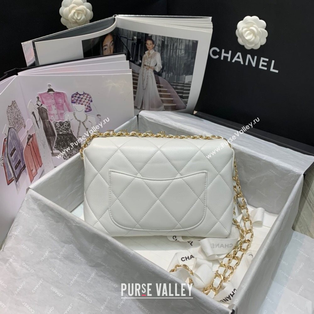 Chanel Quilted Lambskin Small Flap Bag AS2399 White 2020 (JY-20121524)
