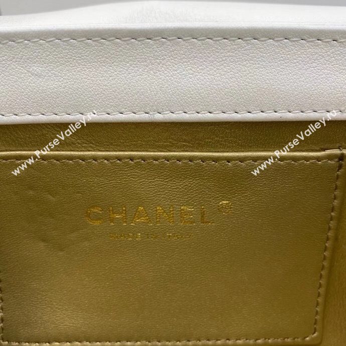 Chanel Quilted Calfskin Flap Bag with Resin Stone Charm AS1889 White 2020 TOP (SMJD-20112111)