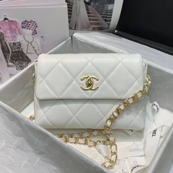Chanel Quilted Lambskin Small Flap Bag AS2399 White 2020 (JY-20121524)