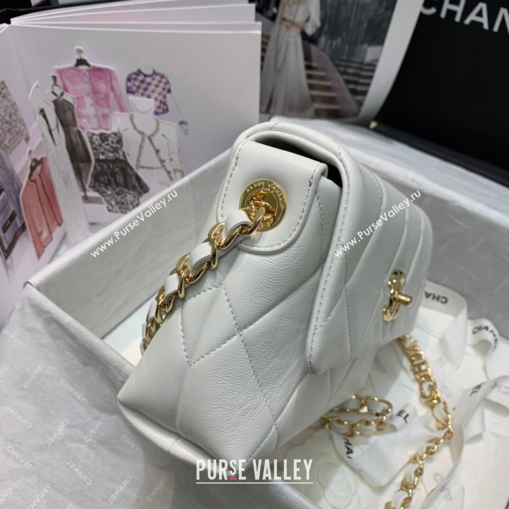 Chanel Quilted Lambskin Small Flap Bag AS2399 White 2020 (JY-20121524)