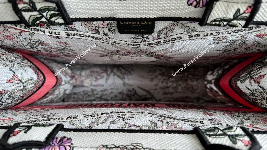 Dior Large Book Tote Bag Bag in Ecru Multicolor Dior 4 Saisons Printemps Soleil Pink 2024 (DMZ-24062813)