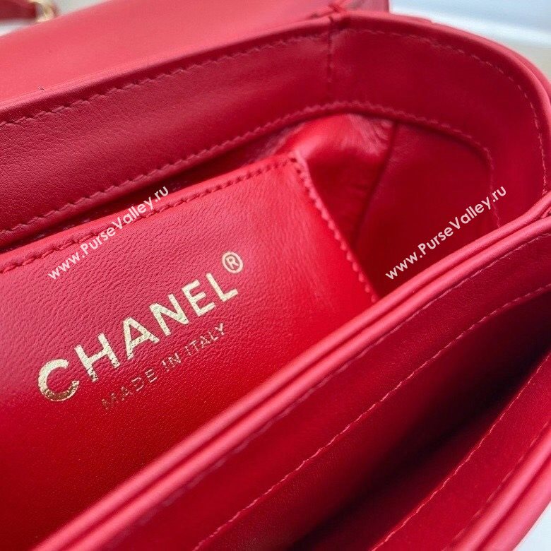 Chanel Quilted Calfskin Flap Bag with Resin Stone Charm AS1889 Red 2020 TOP (SMJD-20112112)