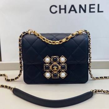Chanel Quilted Calfskin Flap Bag with Resin Stone Charm AS1889 Black 2020 TOP (SMJD-20112113)