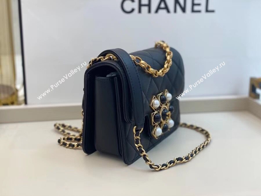 Chanel Quilted Calfskin Flap Bag with Resin Stone Charm AS1889 Black 2020 TOP (SMJD-20112113)