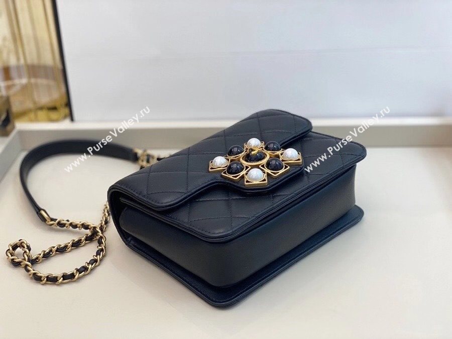 Chanel Quilted Calfskin Flap Bag with Resin Stone Charm AS1889 Black 2020 TOP (SMJD-20112113)
