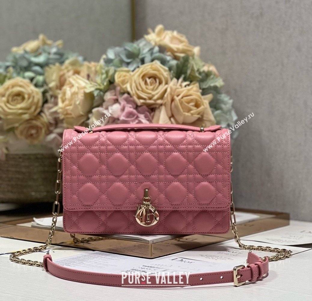 Dior My Dior Top Handle Bag Latte Cannage Lambskin Pink 2024 (XXG-24062832)