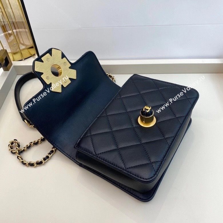 Chanel Quilted Calfskin Flap Bag with Resin Stone Charm AS1889 Black 2020 TOP (SMJD-20112113)