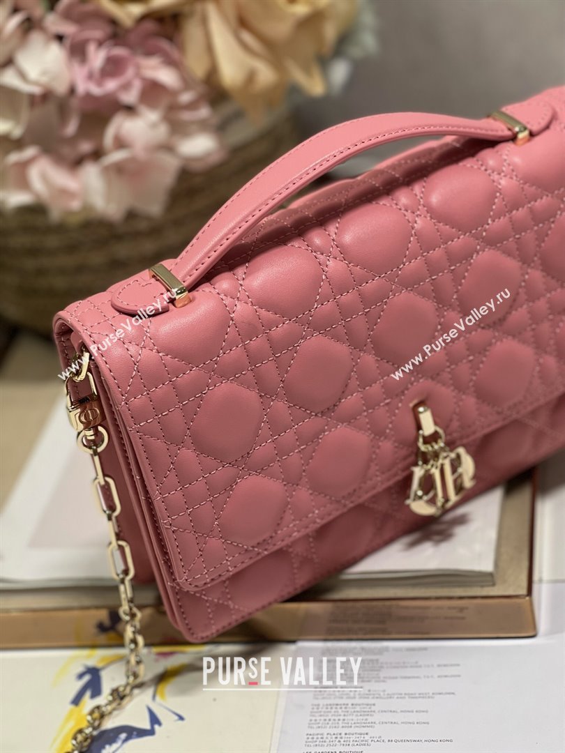 Dior My Dior Top Handle Bag Latte Cannage Lambskin Pink 2024 (XXG-24062832)