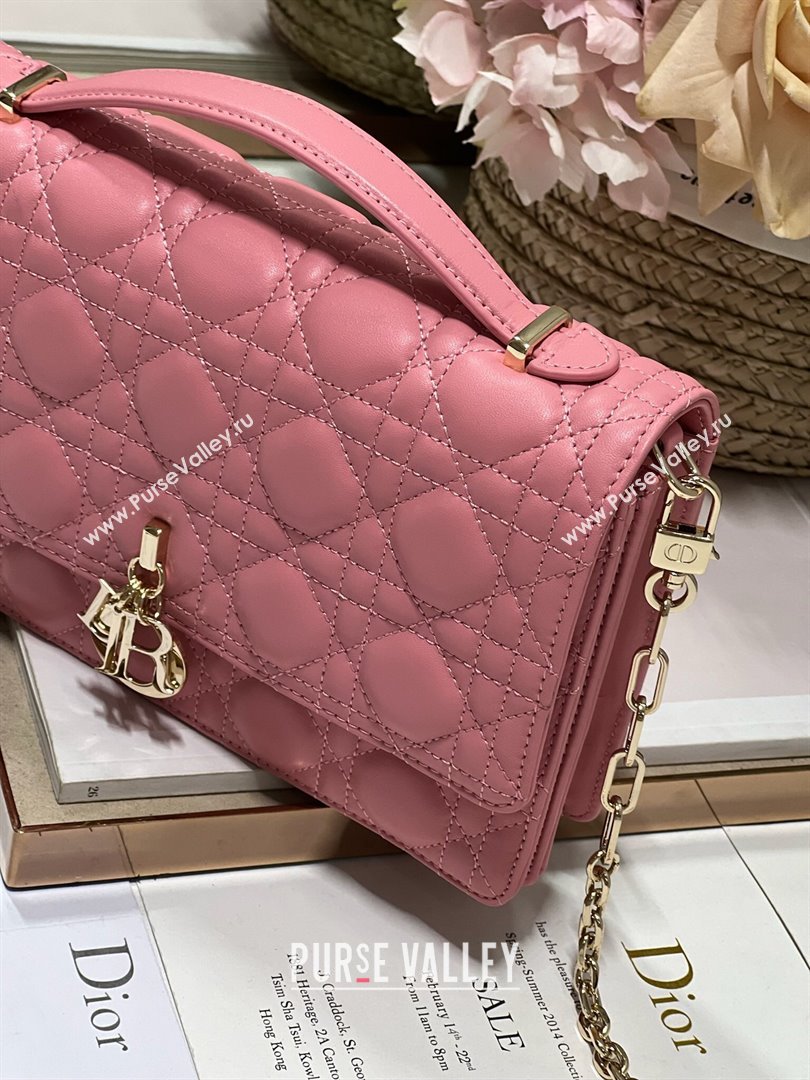 Dior My Dior Top Handle Bag Latte Cannage Lambskin Pink 2024 (XXG-24062832)