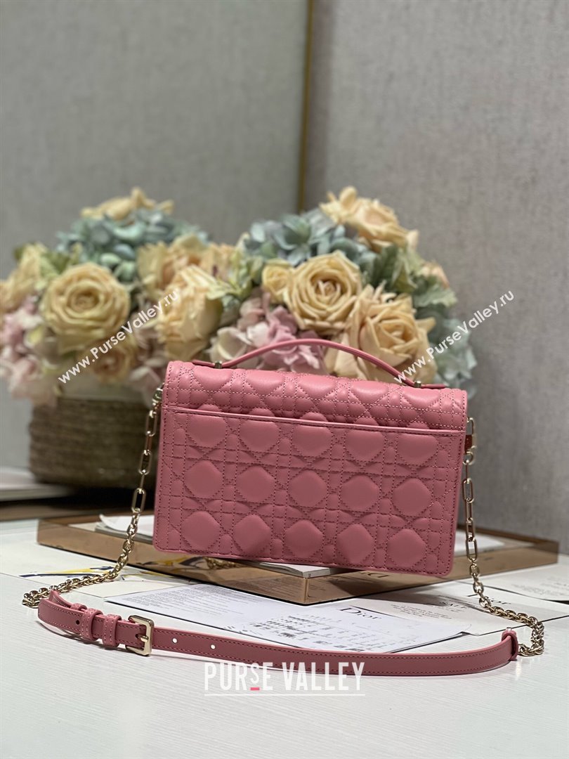 Dior My Dior Top Handle Bag Latte Cannage Lambskin Pink 2024 (XXG-24062832)