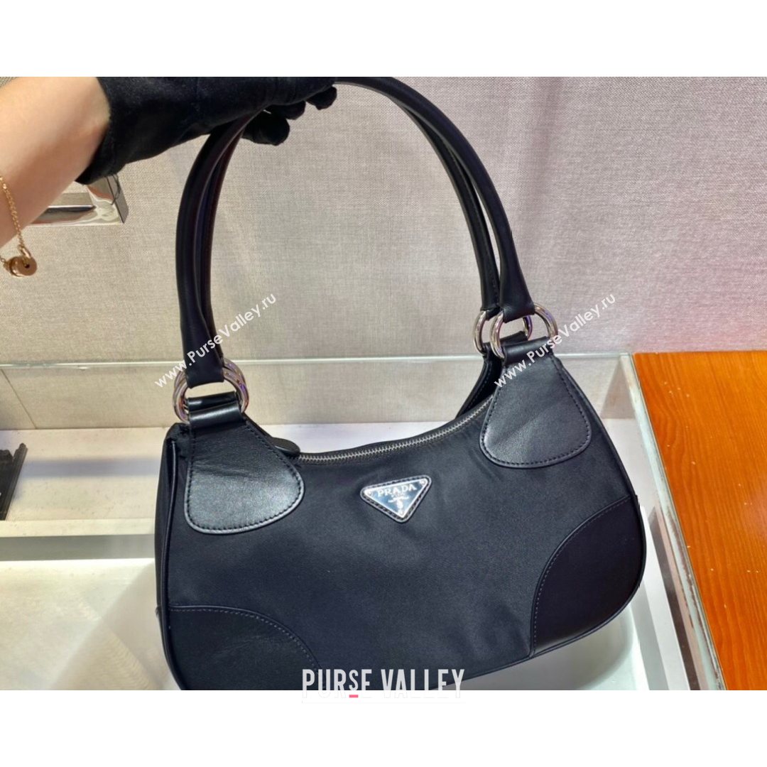 Prada Vintage Nylon Hobo Bag 1BD668 Black 2021 (YZ-21080417)