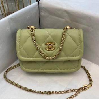 Chanel Quilted Lambskin Belt Bag with Metal Buttons A81018 Green 2020 (SMJD-20112301)