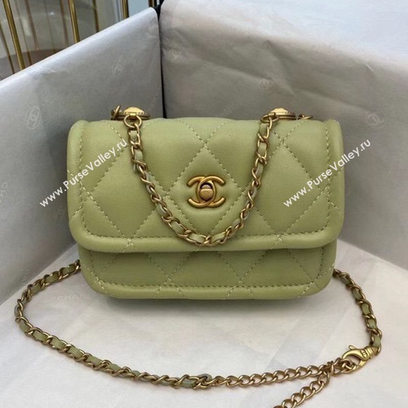 Chanel Quilted Lambskin Belt Bag with Metal Buttons A81018 Green 2020 (SMJD-20112301)