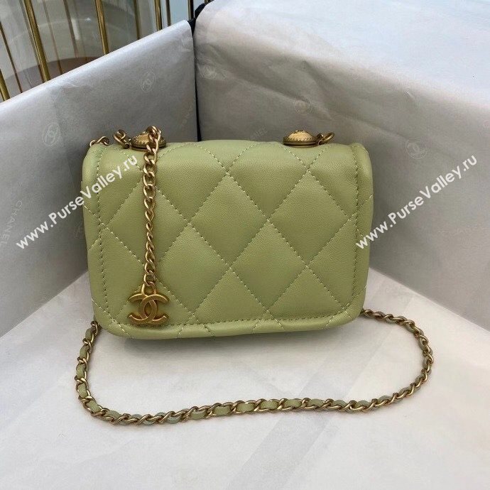 Chanel Quilted Lambskin Belt Bag with Metal Buttons A81018 Green 2020 (SMJD-20112301)