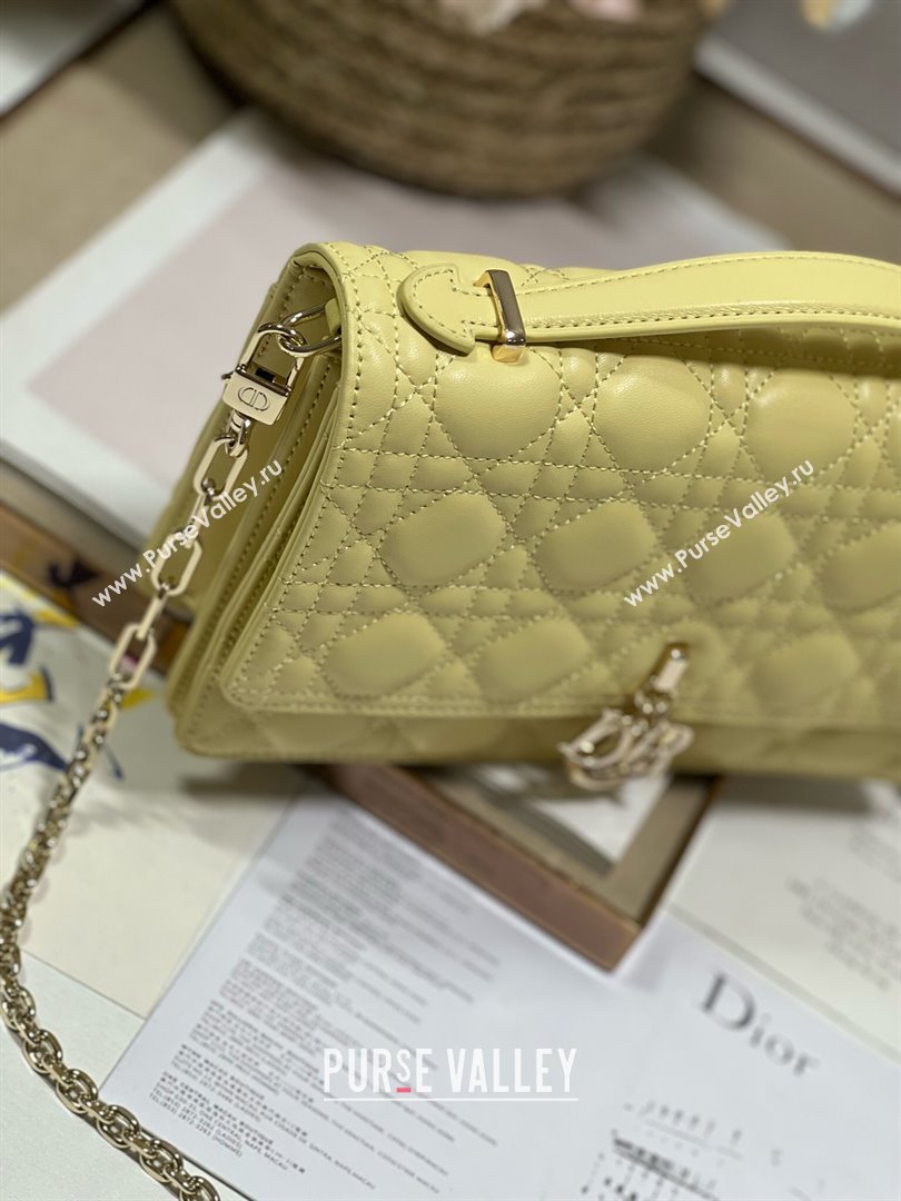 Dior My Dior Top Handle Bag Latte Cannage Lambskin Yellow 2024 (XXG-24062833)