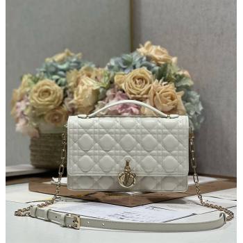 Dior My Dior Top Handle Bag Latte Cannage Lambskin White 2024 (XXG-24062834)