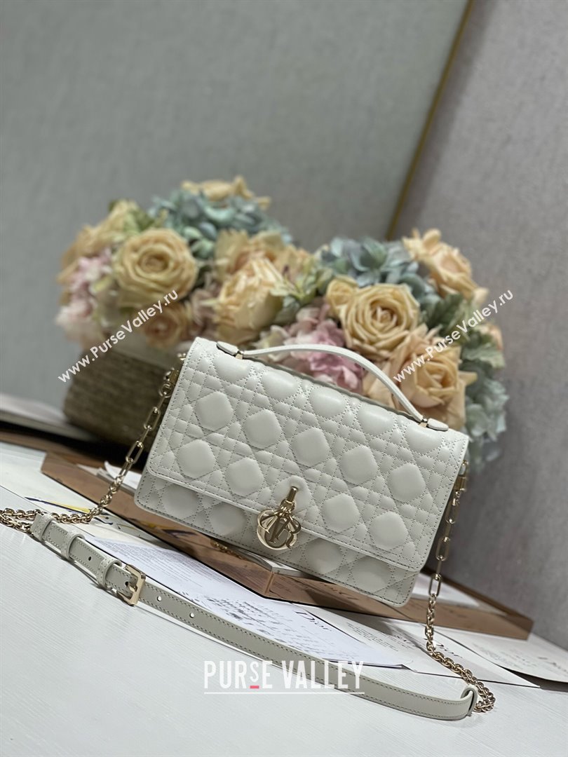 Dior My Dior Top Handle Bag Latte Cannage Lambskin White 2024 (XXG-24062834)