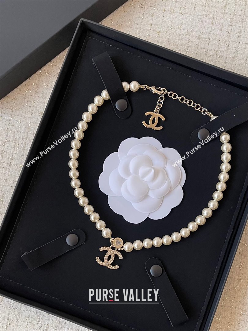 Chanel Heart CC Pearl Short Necklace CH101044 2024 (YF-24101044)