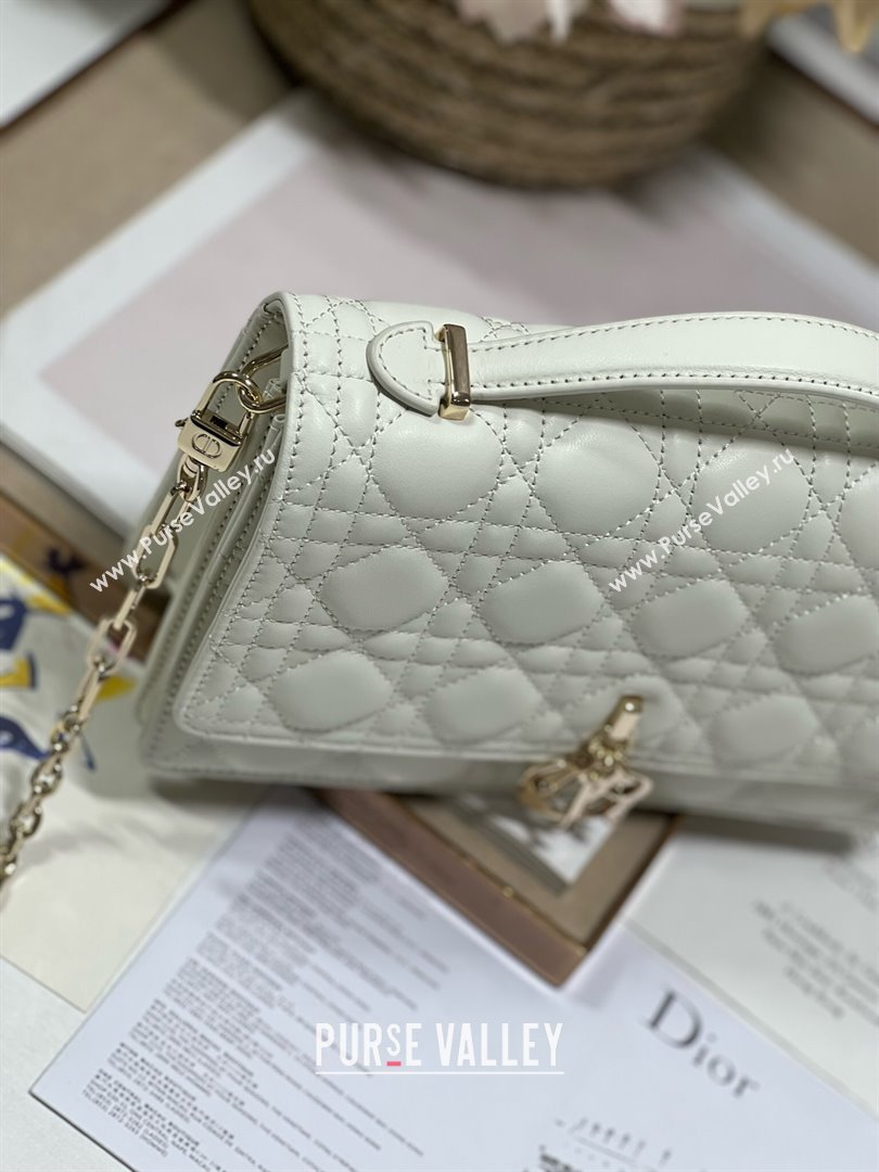 Dior My Dior Top Handle Bag Latte Cannage Lambskin White 2024 (XXG-24062834)