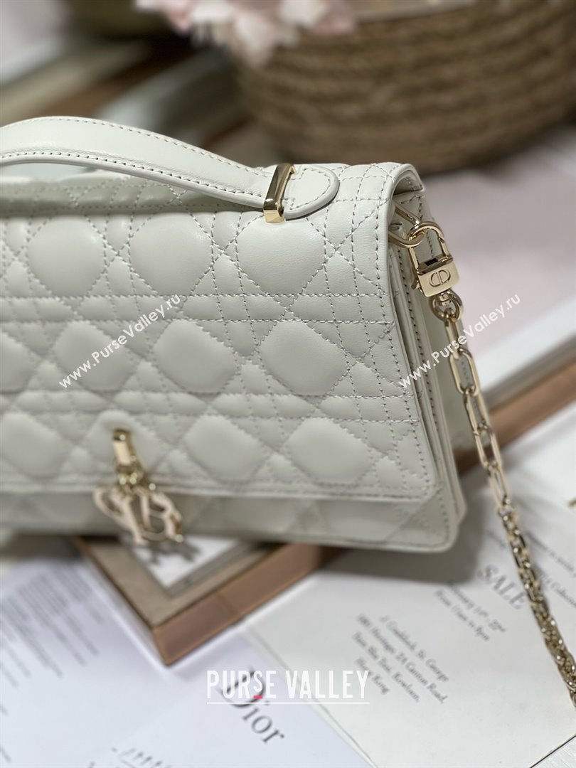 Dior My Dior Top Handle Bag in Latte Cannage Lambskin 0997 White 2024 (XXG-24070230)