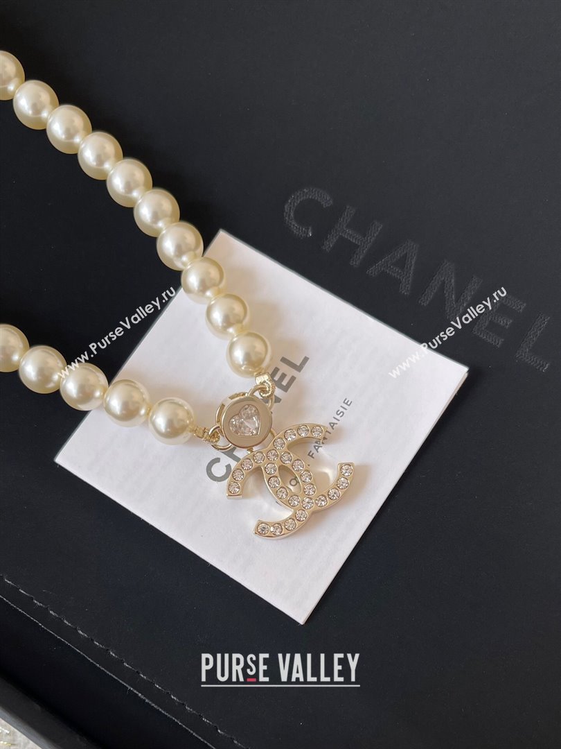 Chanel Heart CC Pearl Short Necklace CH101044 2024 (YF-24101044)