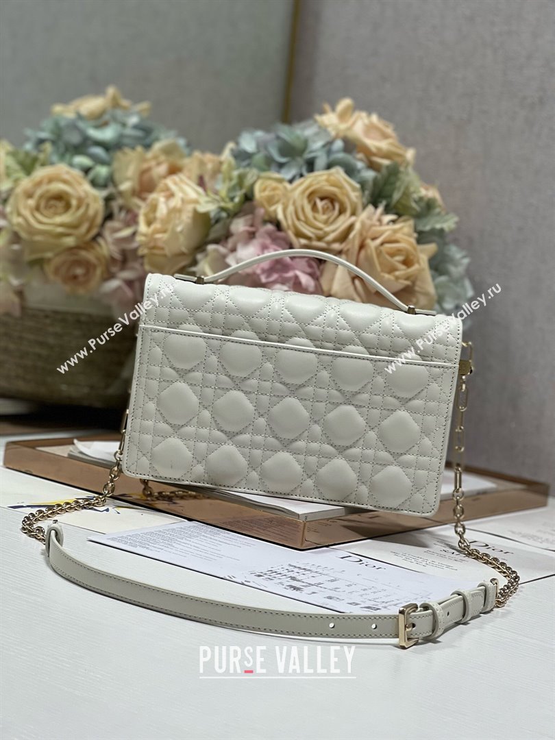 Dior My Dior Top Handle Bag Latte Cannage Lambskin White 2024 (XXG-24062834)