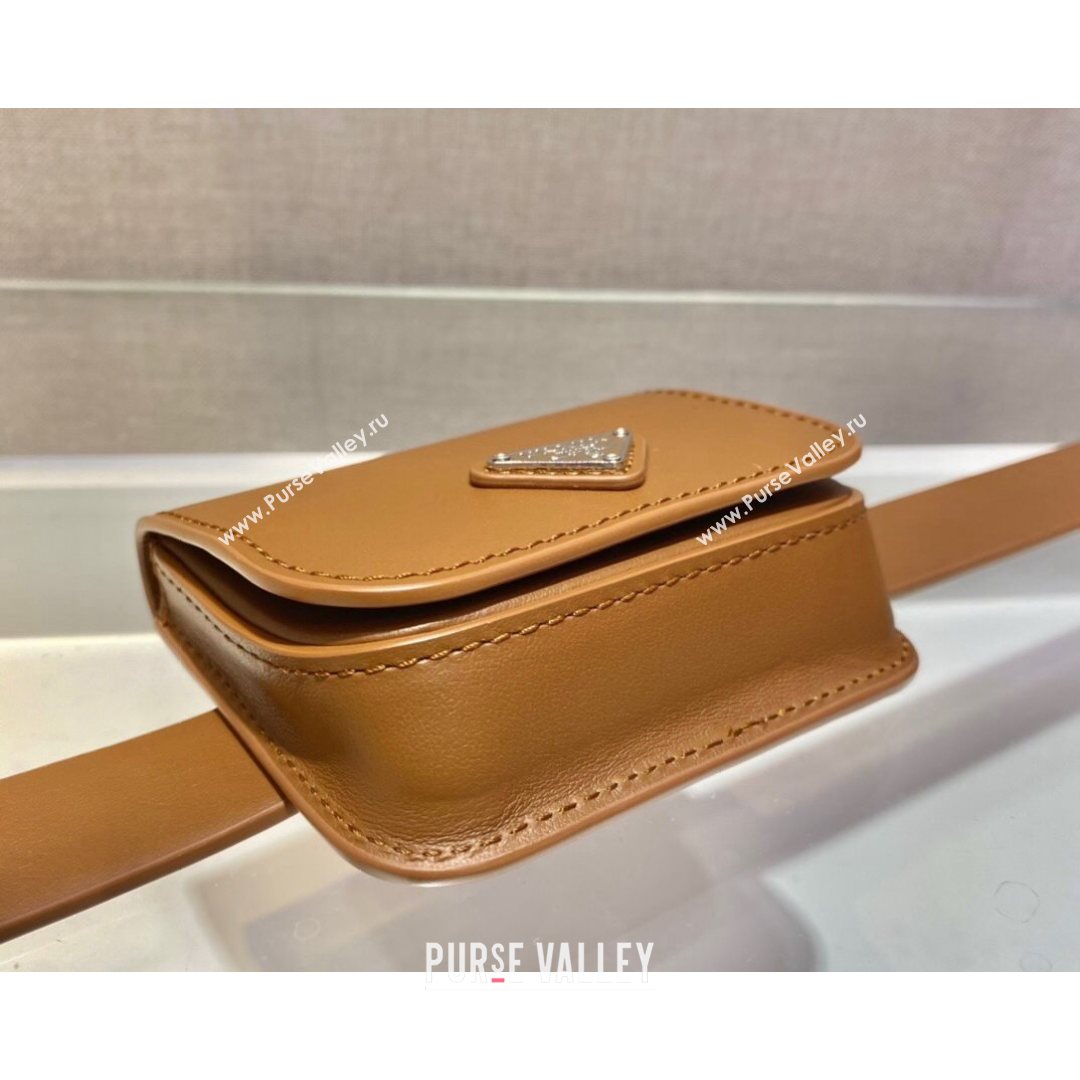 Prada Leather Belt with Pouch 1CC500 Cognac Brown 2021 (NM-21080418)