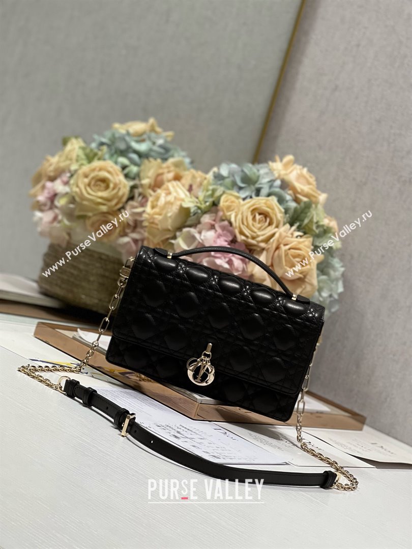 Dior My Dior Top Handle Bag Latte Cannage Lambskin Black 2024 (XXG-24062835)