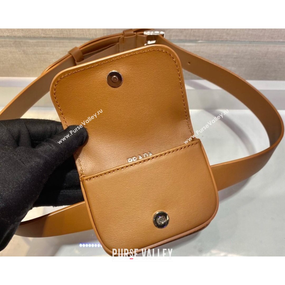 Prada Leather Belt with Pouch 1CC500 Cognac Brown 2021 (NM-21080418)