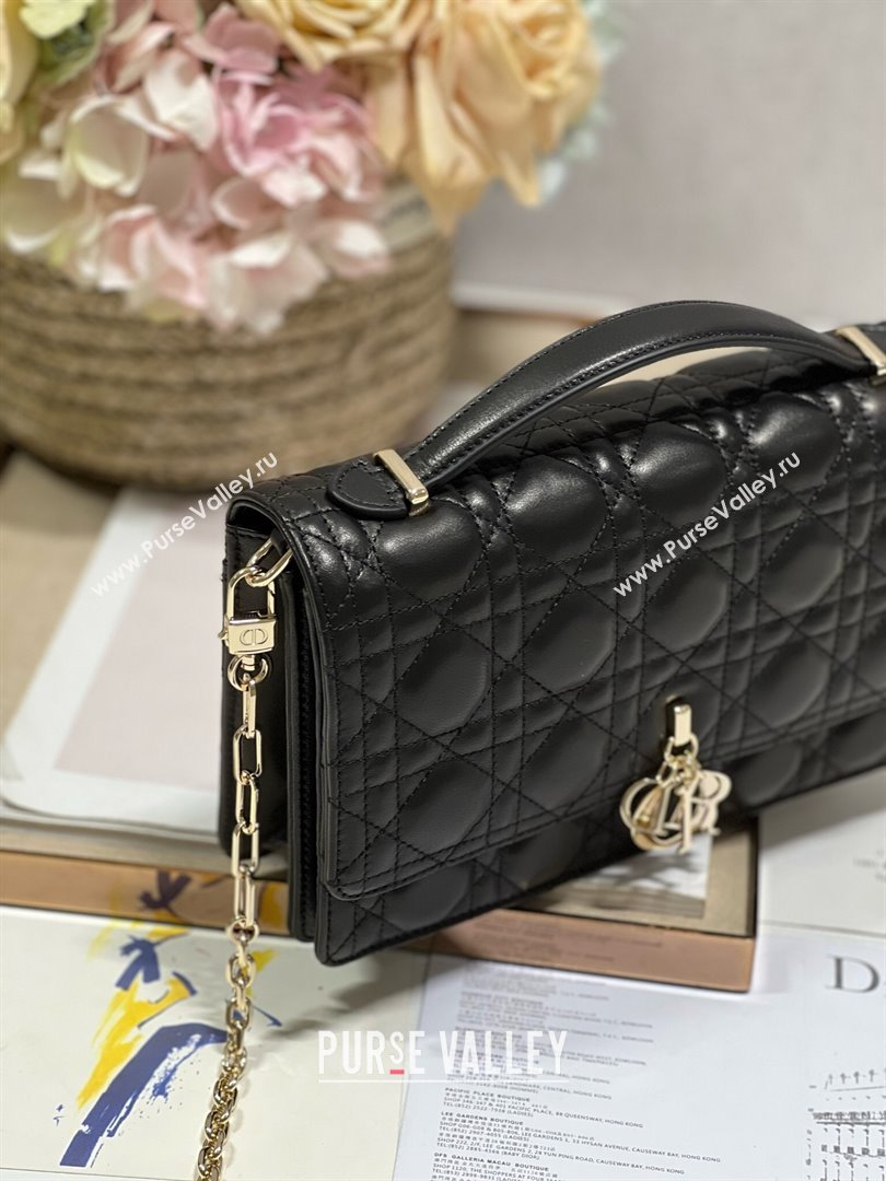 Dior My Dior Top Handle Bag Latte Cannage Lambskin Black 2024 (XXG-24062835)