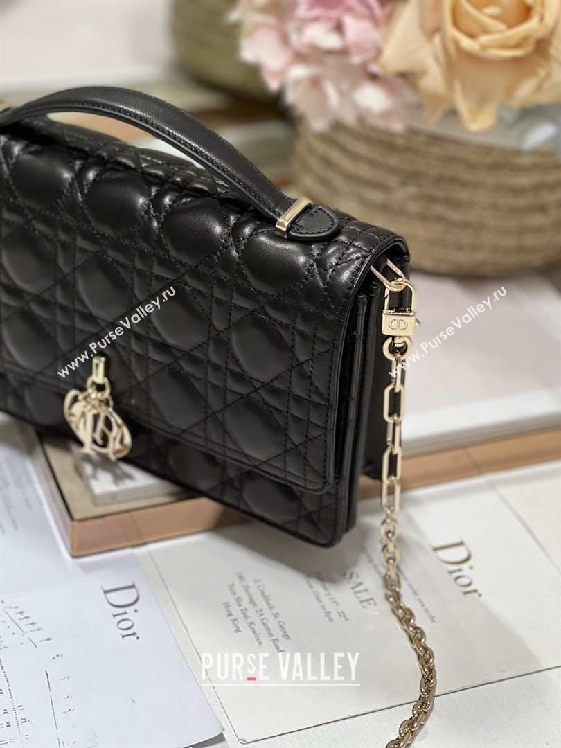 Dior My Dior Top Handle Bag Latte Cannage Lambskin Black 2024 (XXG-24062835)