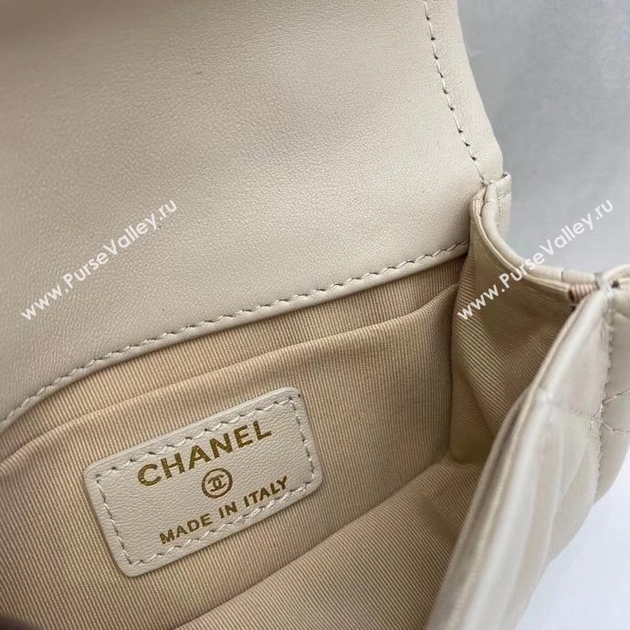 Chanel Quilted Lambskin Belt Bag with Metal Buttons A81018 White 2020 (SMJD-20112303)