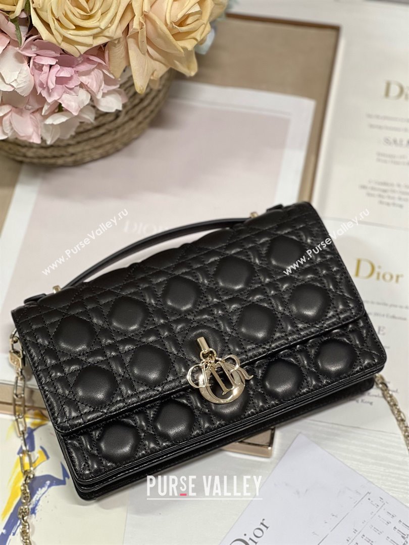 Dior My Dior Top Handle Bag Latte Cannage Lambskin Black 2024 (XXG-24062835)