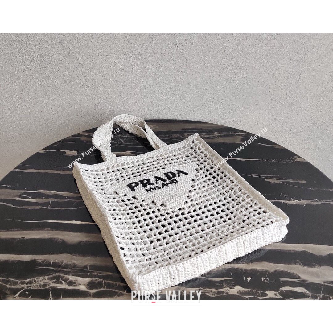 Prada Woven Raffia Tote Bag 1BG393 White 2021 (YZ-21080421)