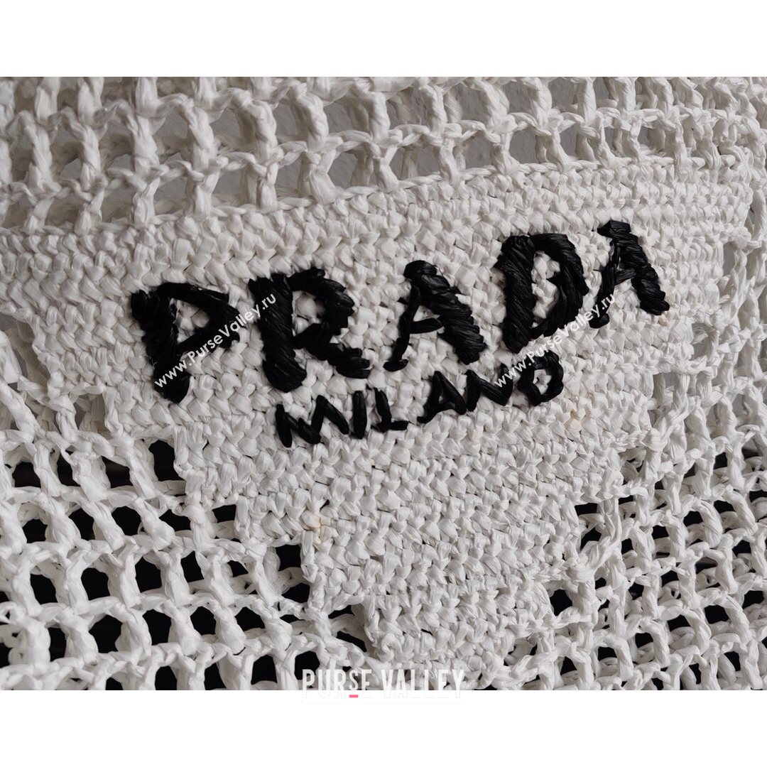 Prada Woven Raffia Tote Bag 1BG393 White 2021 (YZ-21080421)