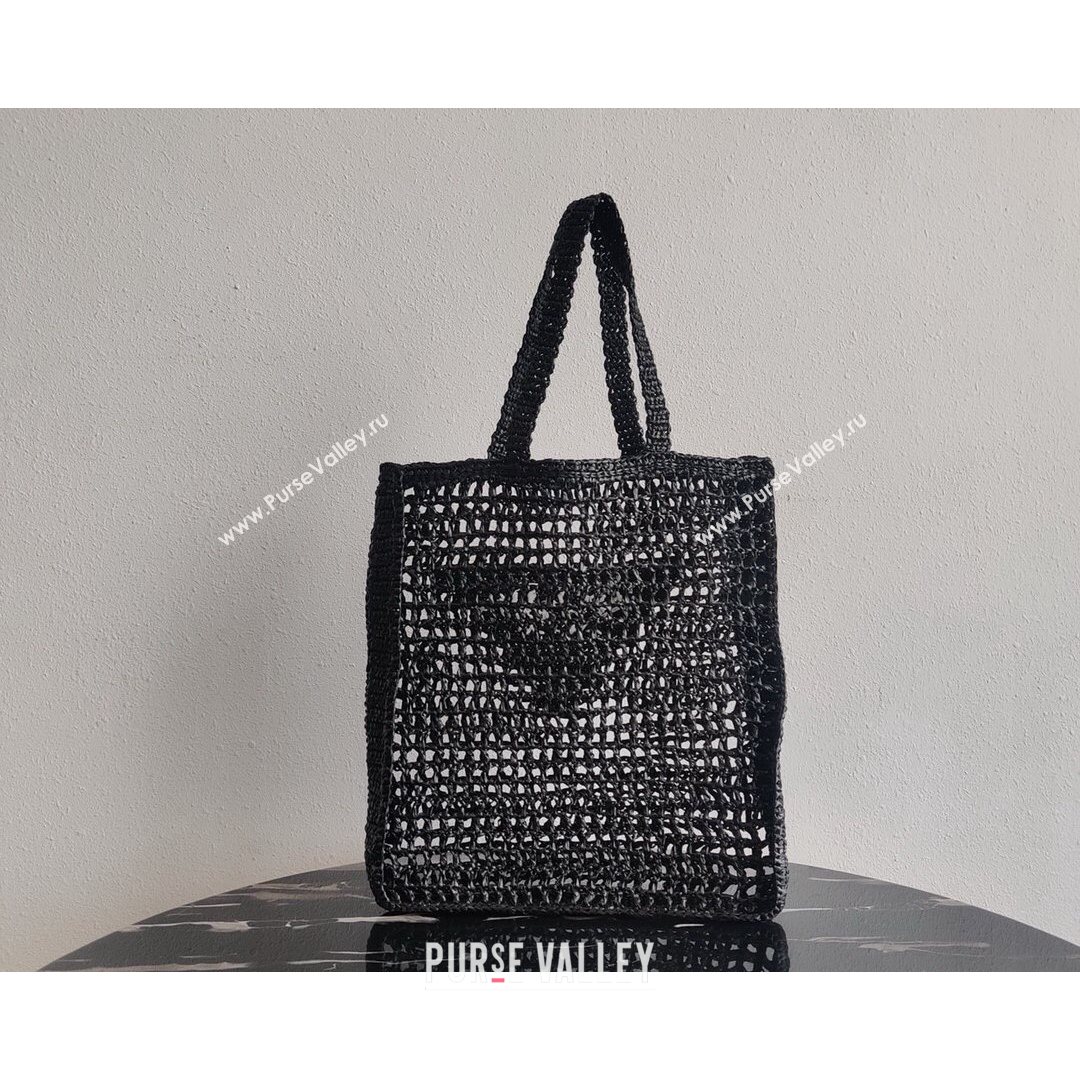 Prada Woven Raffia Tote Bag 1BG393 Black 2021 (YZ-21080422)