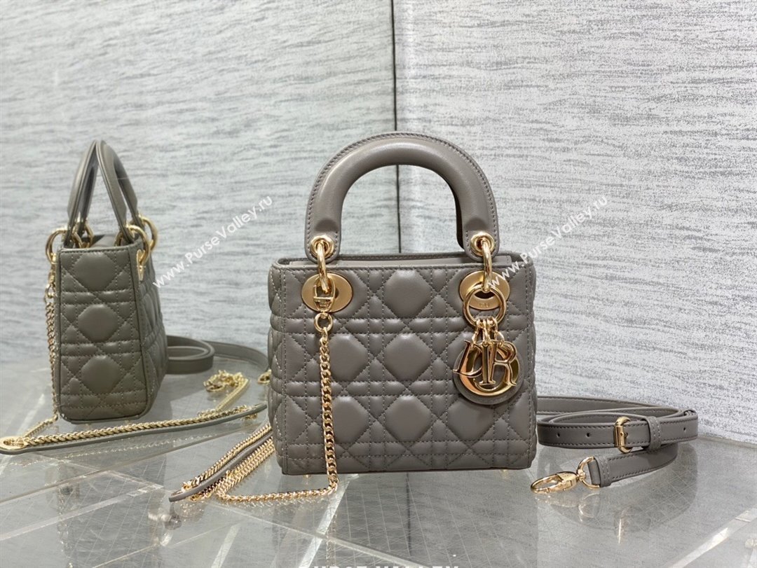 Dior Mini Lady Dior Bag in Etoupe Cannage Lambskin 2024 (XXG-24070303)