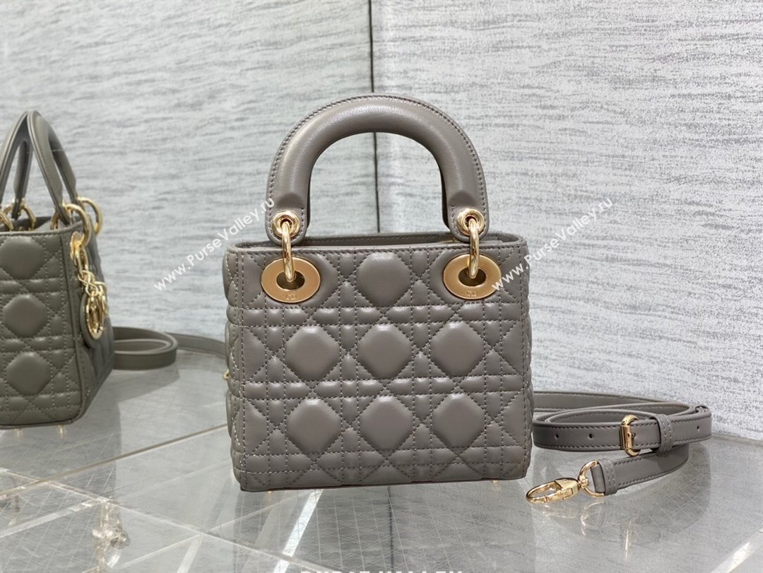 Dior Mini Lady Dior Bag in Etoupe Cannage Lambskin 2024 (XXG-24070303)