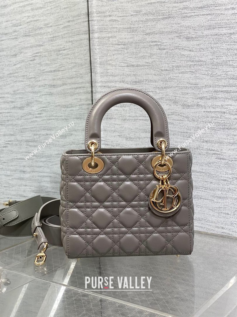 Dior Small Lady My ABCDior Bag in Etoupe Cannage Lambskin 2024 (XXG-24070304)