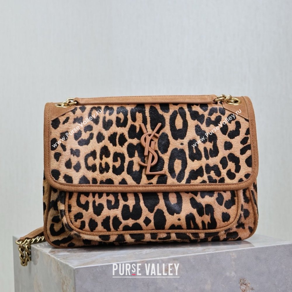 Saint Laurent Niki Medium Bag in Pony Hair Leather 633158 Leopard 2025 (MHUI-25022112)