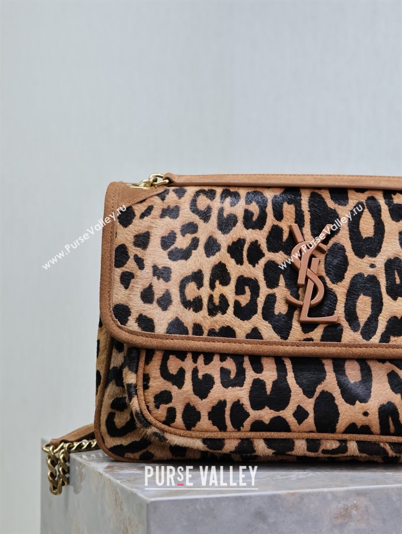 Saint Laurent Niki Medium Bag in Pony Hair Leather 633158 Leopard 2025 (MHUI-25022112)