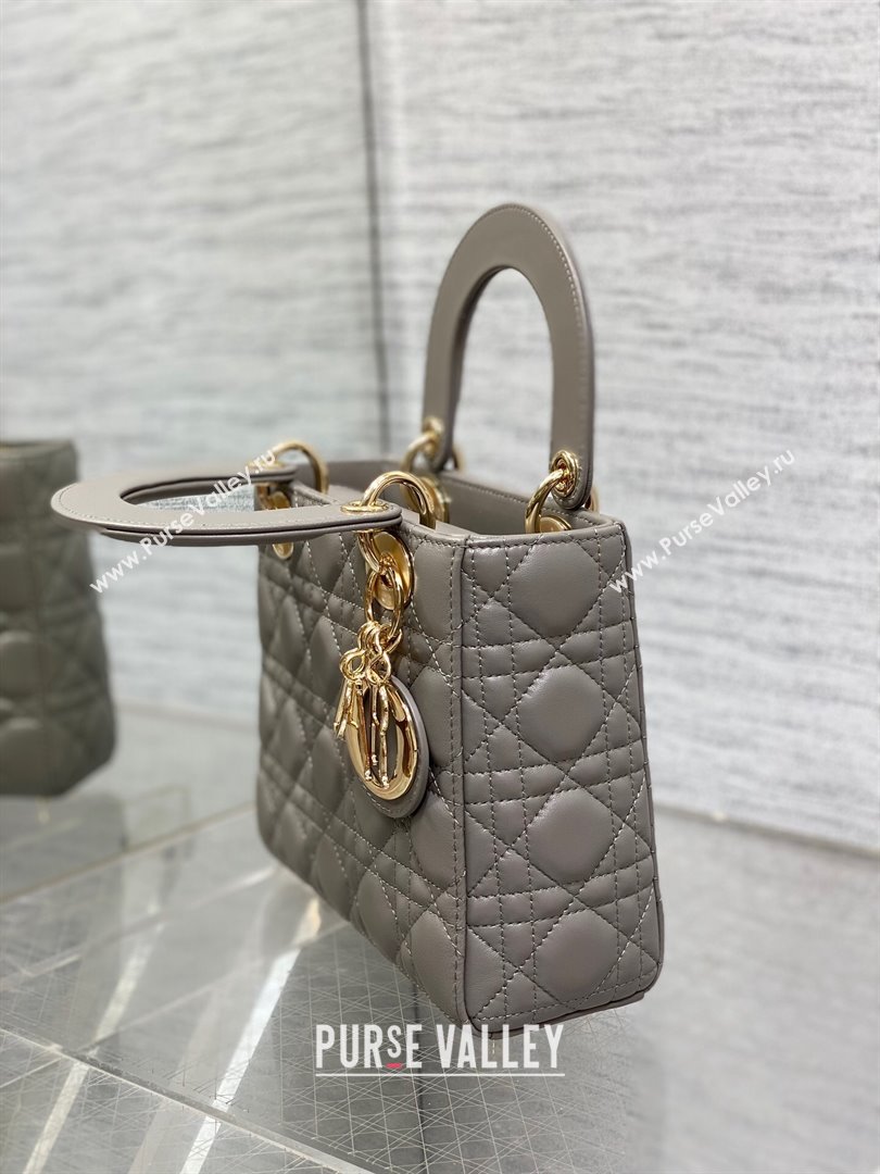 Dior Small Lady My ABCDior Bag in Etoupe Cannage Lambskin 2024 (XXG-24070304)