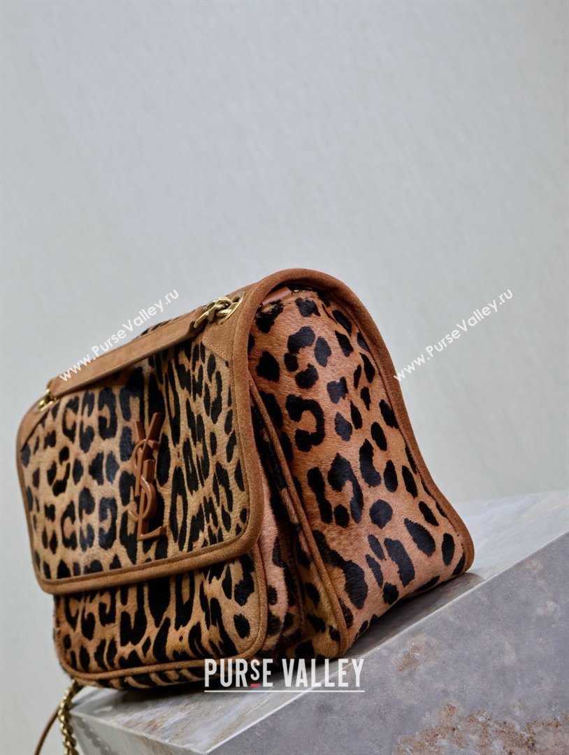 Saint Laurent Niki Medium Bag in Pony Hair Leather 633158 Leopard 2025 (MHUI-25022112)