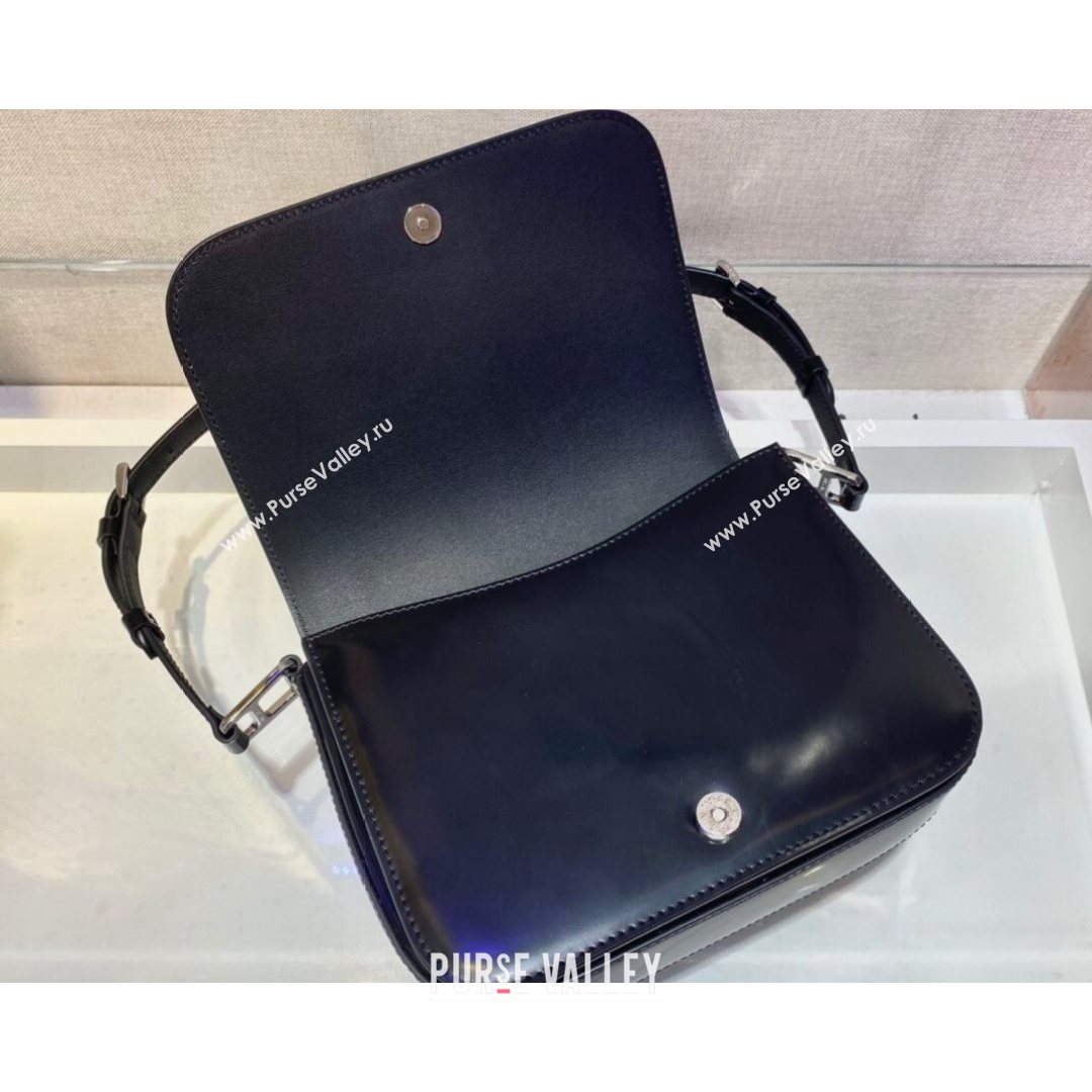 Prada Brushed Leather Shoulder Bag 1BD3078 Black 2021 (YZ-21080424)
