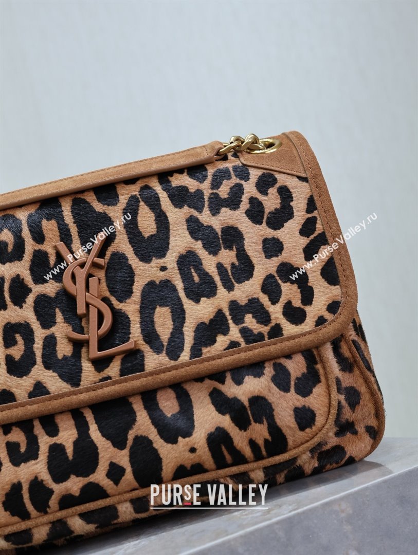 Saint Laurent Niki Medium Bag in Pony Hair Leather 633158 Leopard 2025 (MHUI-25022112)