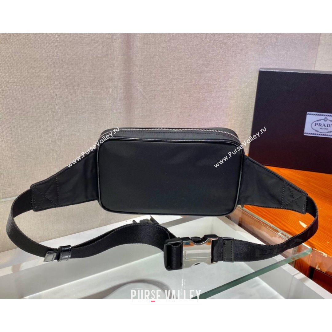 Prada Re-Nylon and Brushed Leather Belt Bag 2VL977 Black 2021 (YZ-21080425)