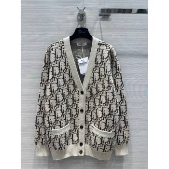 Dior Wool Oblique Cardigan D112526 Beige 2023 (Q-23112526)
