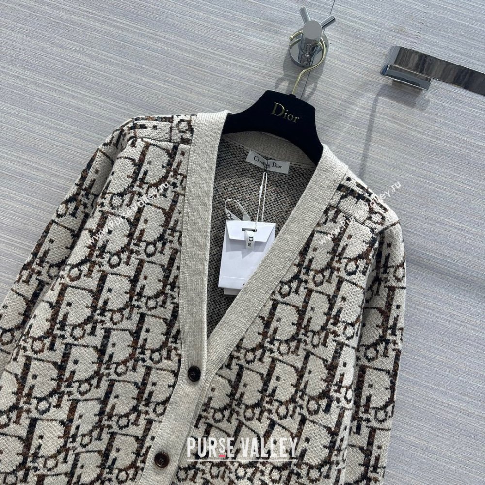 Dior Wool Oblique Cardigan D112526 Beige 2023 (Q-23112526)